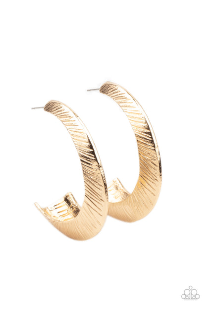 Paparazzi Accessories-I Double FLARE You Gold Linear Earrings