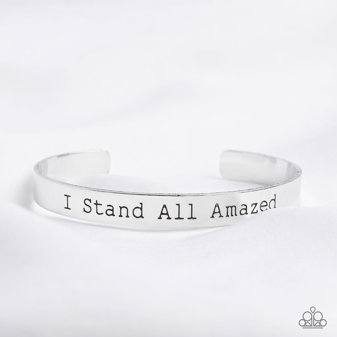 Paparazzi Accessories-I Stand All Amazed Silver Inspirational Cuff Bracelet