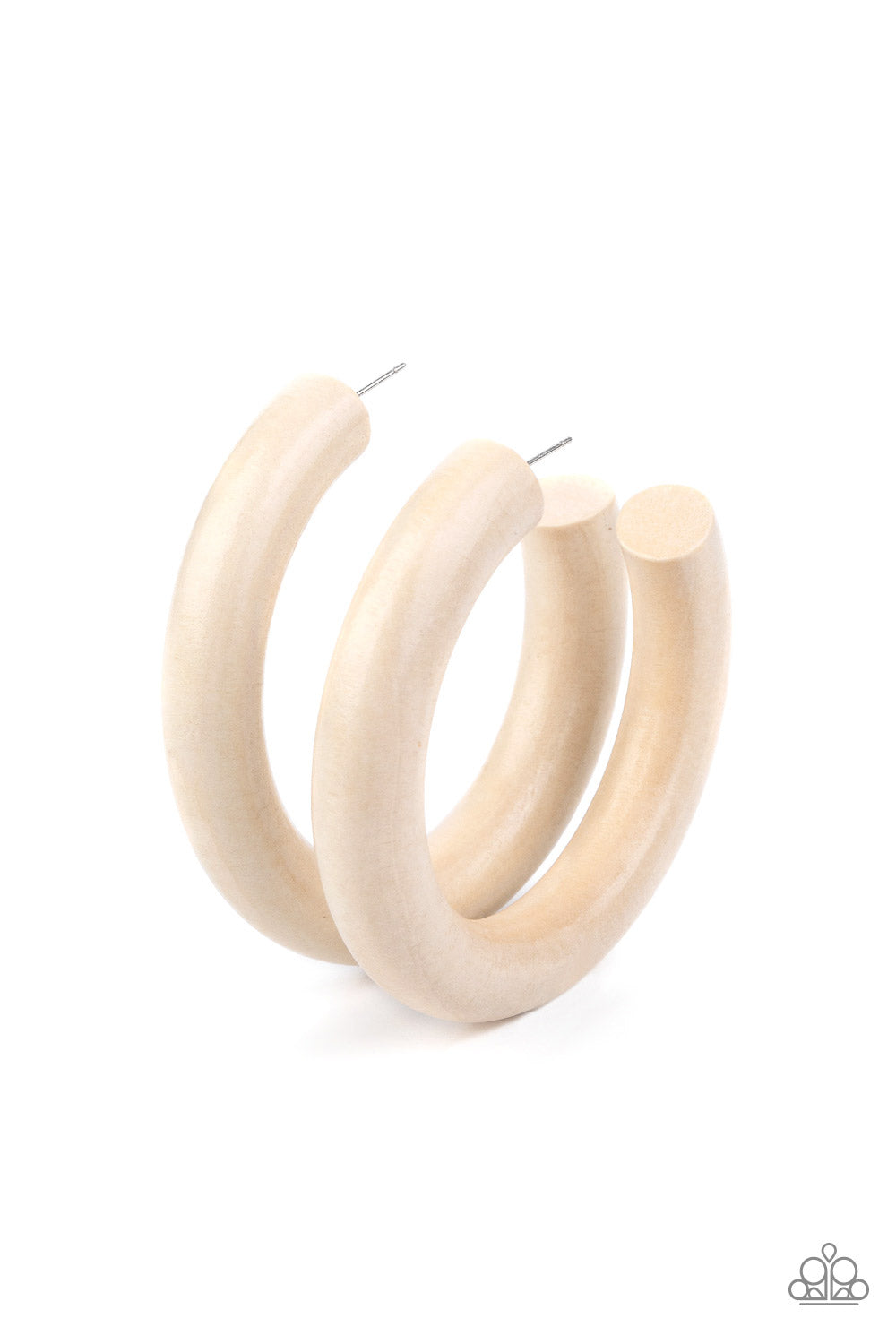 Paparazzi Accessories-I WOOD Walk 500 Miles White Earrings