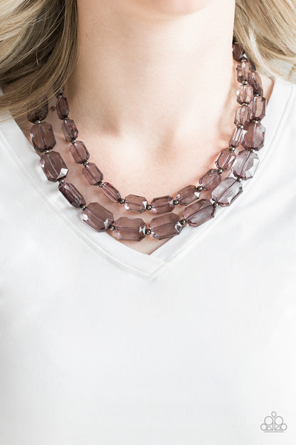 Paparazzi Accessories-Ice Bank Black Bead Necklace Set