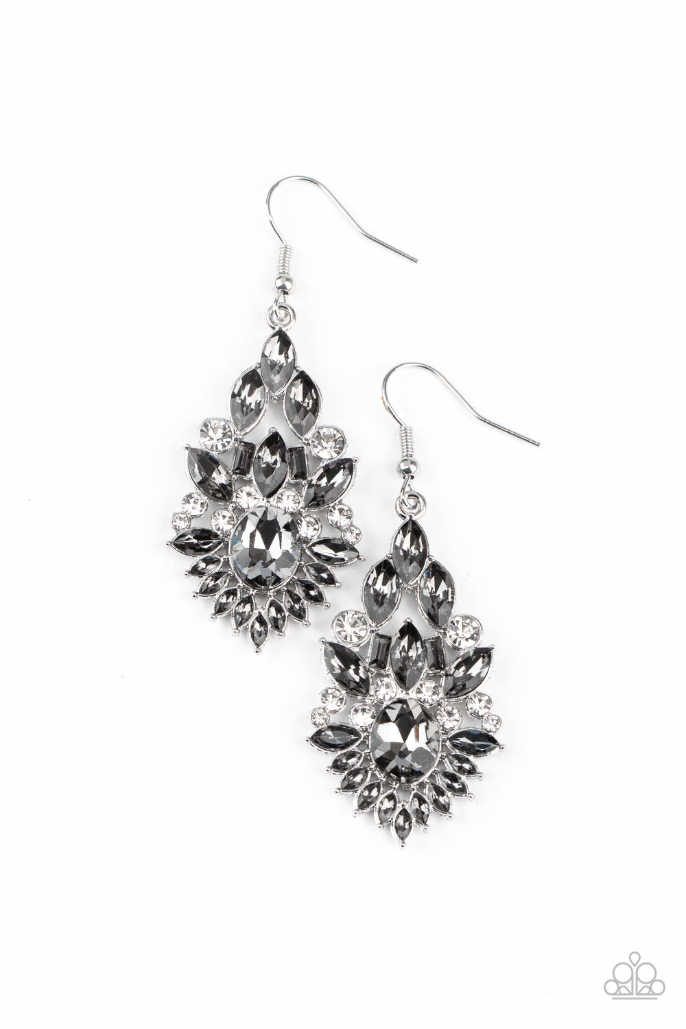 Paparazzi Accessories-Ice Castle Couture Silver Earrings