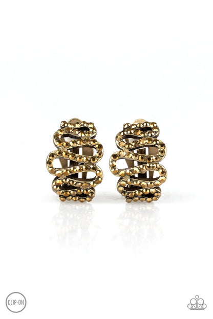 Paparazzi Accessories-Idol Shine Brass Earrings