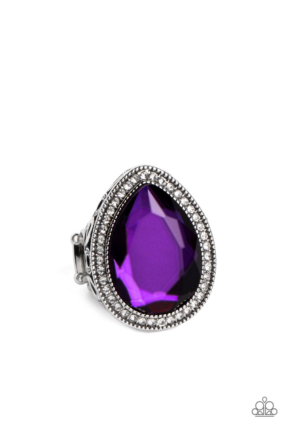 Paparazzi Accessories-Illuminated Icon Purple Oversized Teardrop Ring