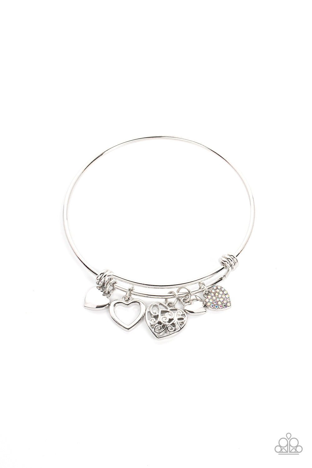 Paparazzi Accessories-I'M YOURS Multi Iridescent Heart Charms Bracelet