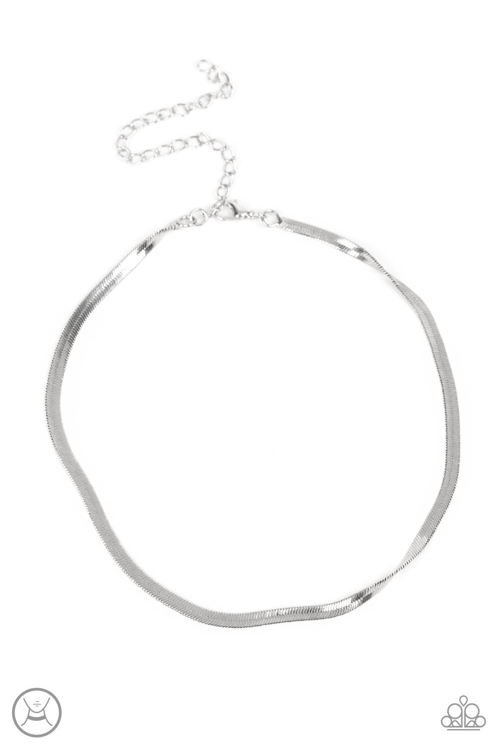 Paparazzi Accessories-In No Time Flat Silver Shiny Choker Necklace Set