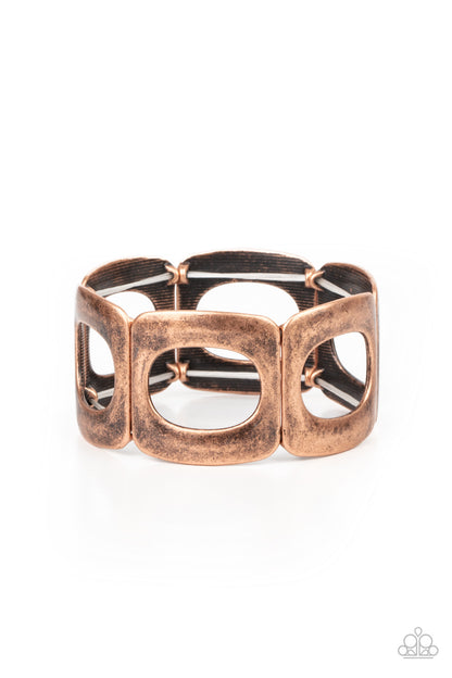 Paparazzi Accessories-In OVAL Your Head Copper Cuff Bracelet