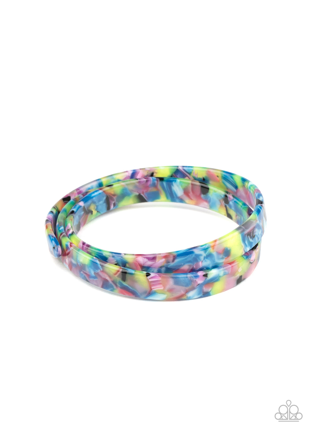 Paparazzi Accessories-In the HAUTE Zone Multicolored Acrylic Wrap Bracelet