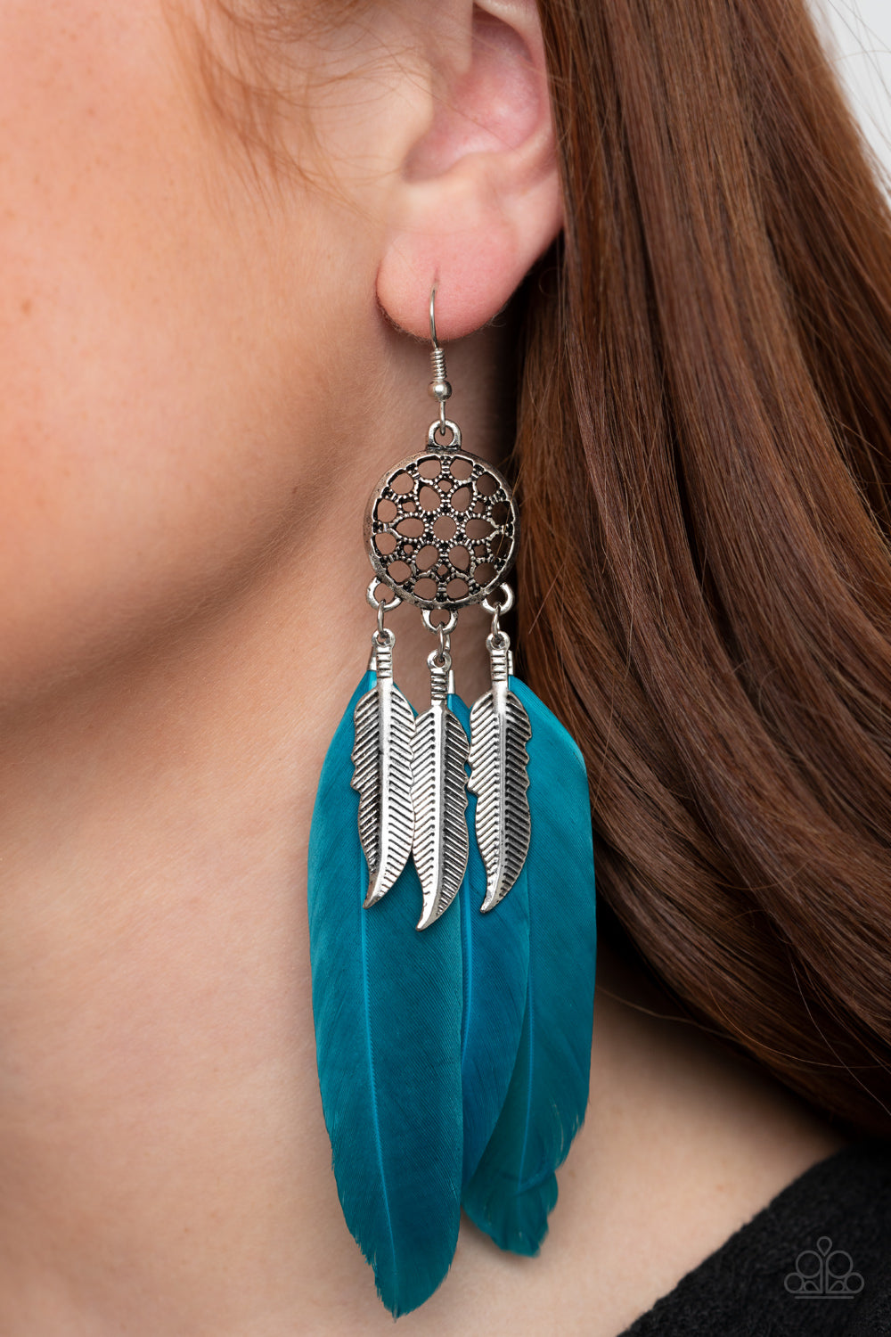 Paparazzi Accessories-In Your Wildest DREAM-CATCHERS Blue Earrings