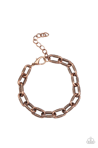 Paparazzi Accessories-Industrial Infantry Copper Chain Link Bracelet