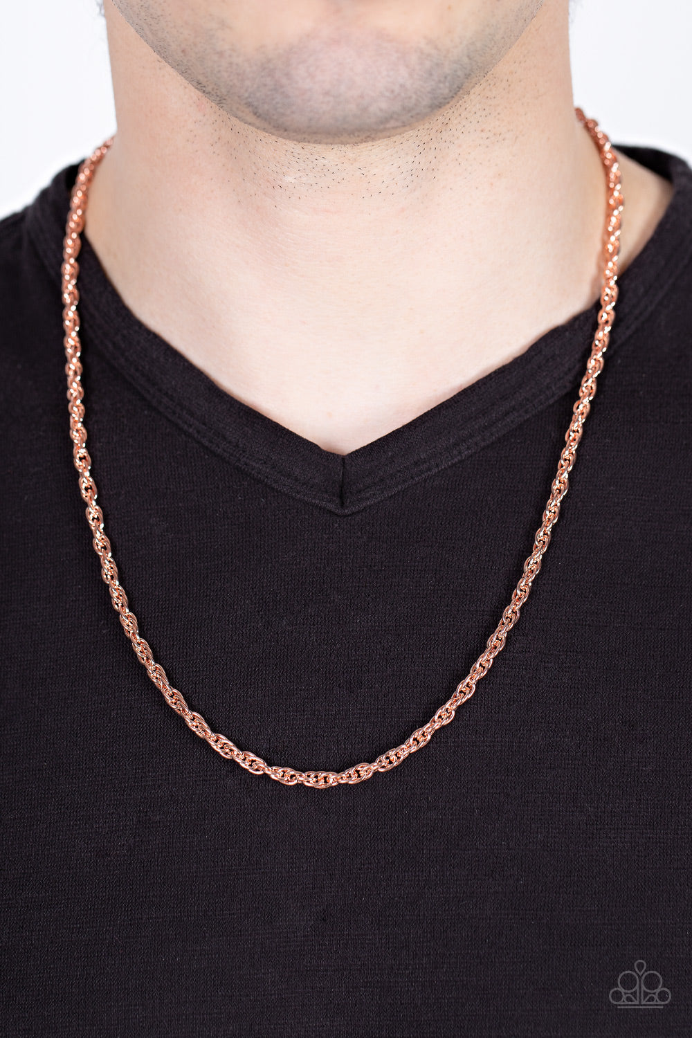 Paparazzi Accessories-industrial Interval Copper Link Chain Necklace Set