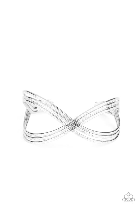 Paparazzi Accessories-Infinitely Iridescent Silver Bracelet