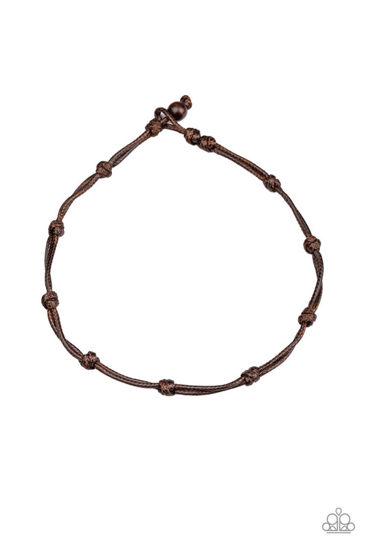 Paparazzi Accessories-In or Scout Men's Brown Cord Necklace-Unisex