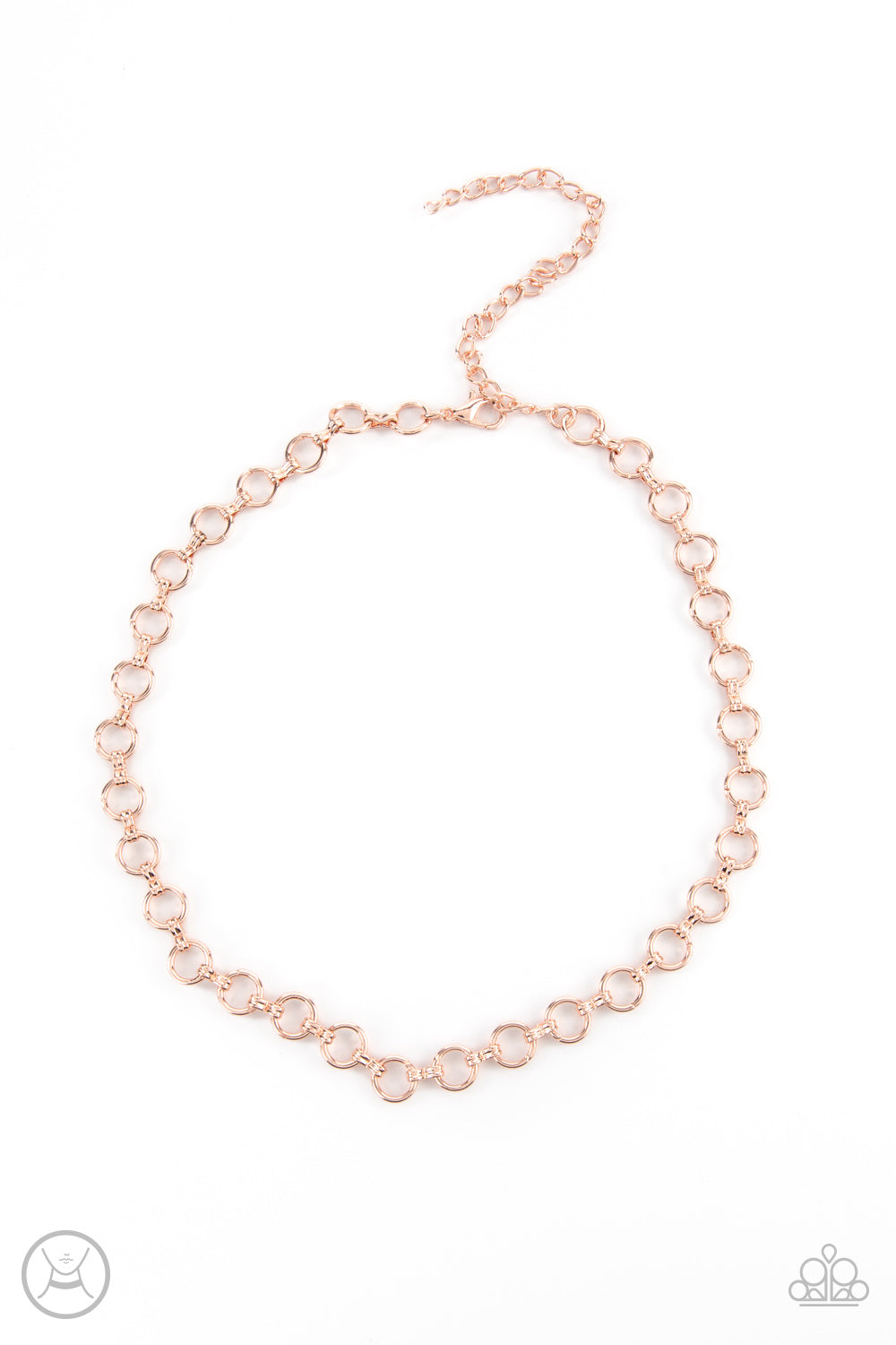 Paparazzi Accessories-Insta Connection Rose Gold Dainty Link Necklace Set