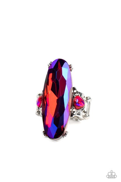 Paparazzi Accessories-Interdimensional Dimension Pink Stellar Blue Ring