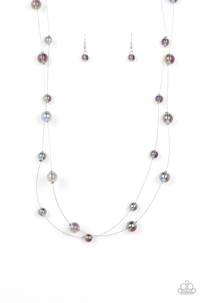 Paparazzi Accessories-Interstellar Illusions Purple Glassy Bead Necklace Set