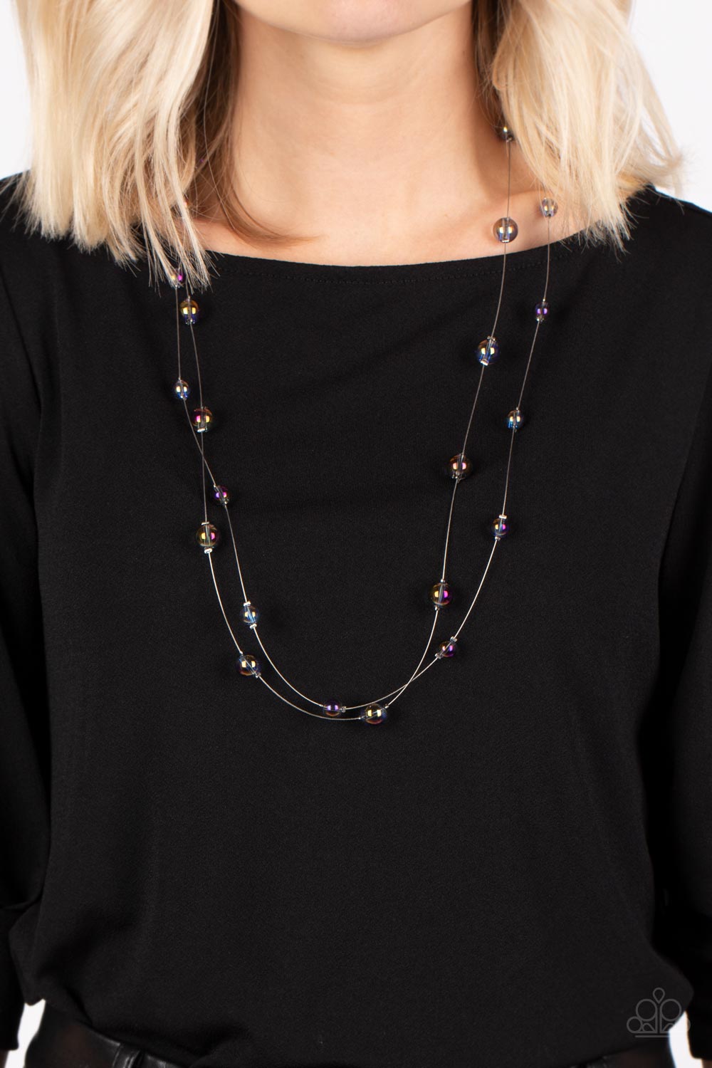Paparazzi Accessories-Interstellar Illusions Purple Glassy Bead Necklace Set