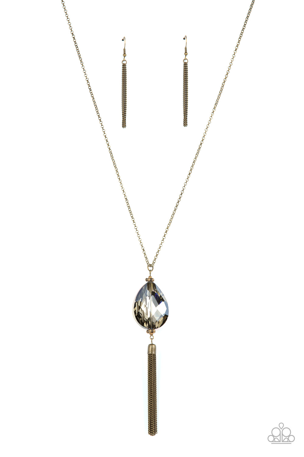 Paparazzi Accessories-Interstellar Solstice Brass Oil Spill Necklace Set
