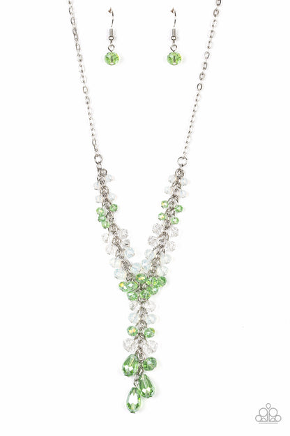 Paparazzi Accessories-Iridescent Illumination Green Necklace Set