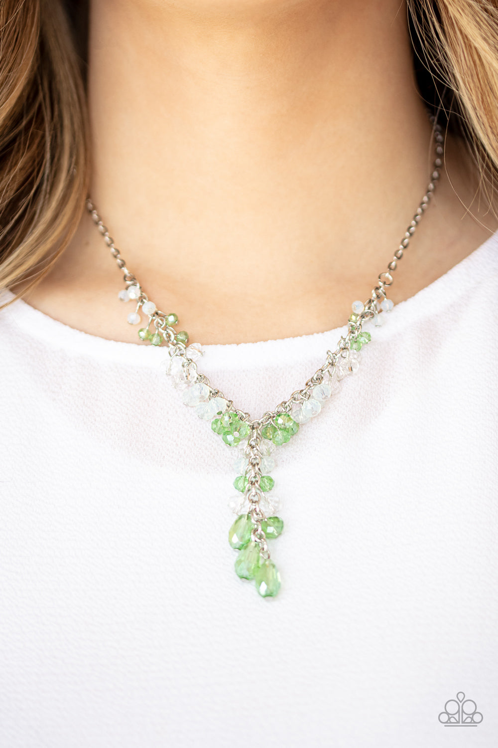 Paparazzi Accessories-Iridescent Illumination Green Necklace Set