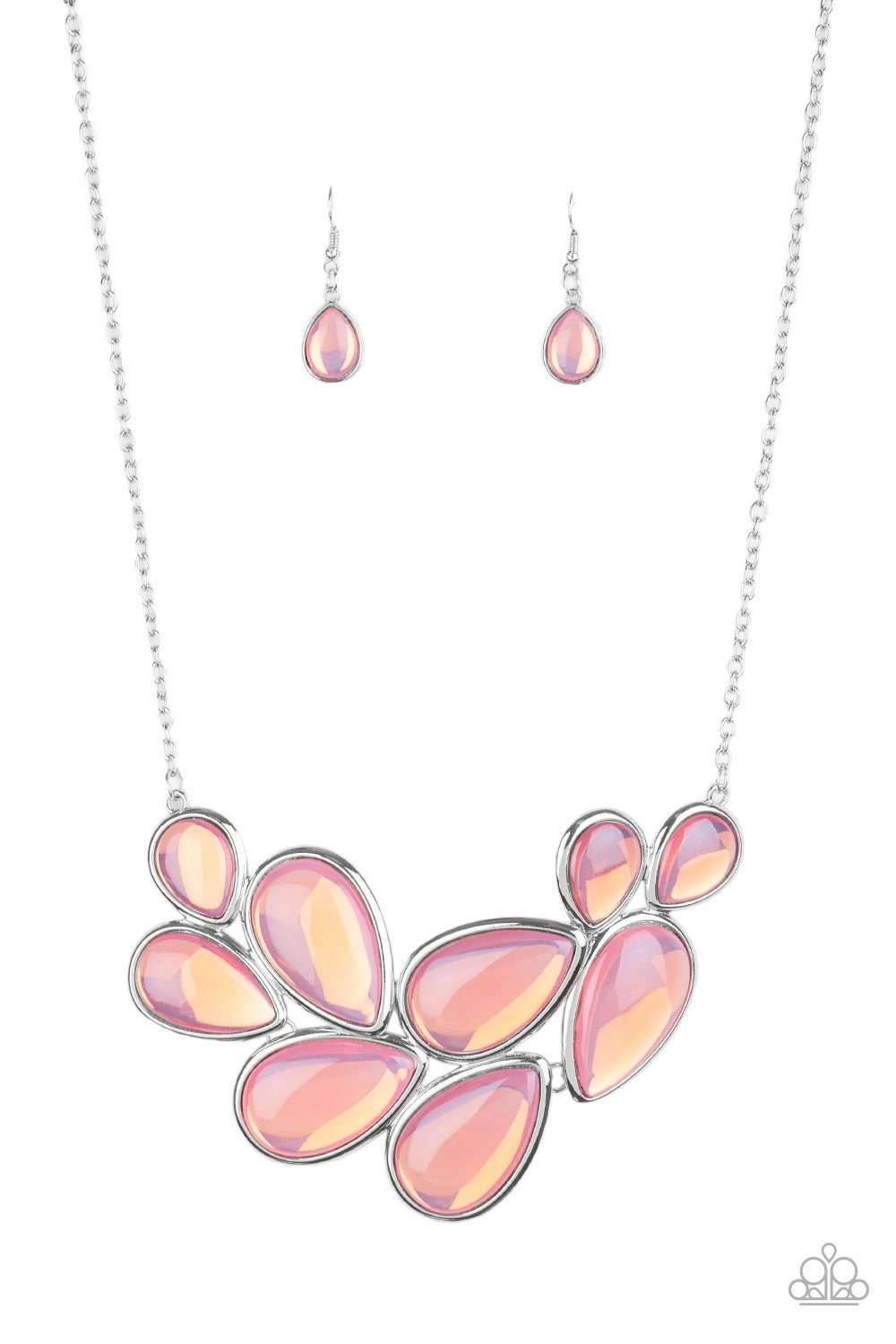 Paparazzi Accessories-Iridescently Irresistible Pink Necklace Set