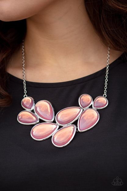 Paparazzi Accessories-Iridescently Irresistible Pink Necklace Set