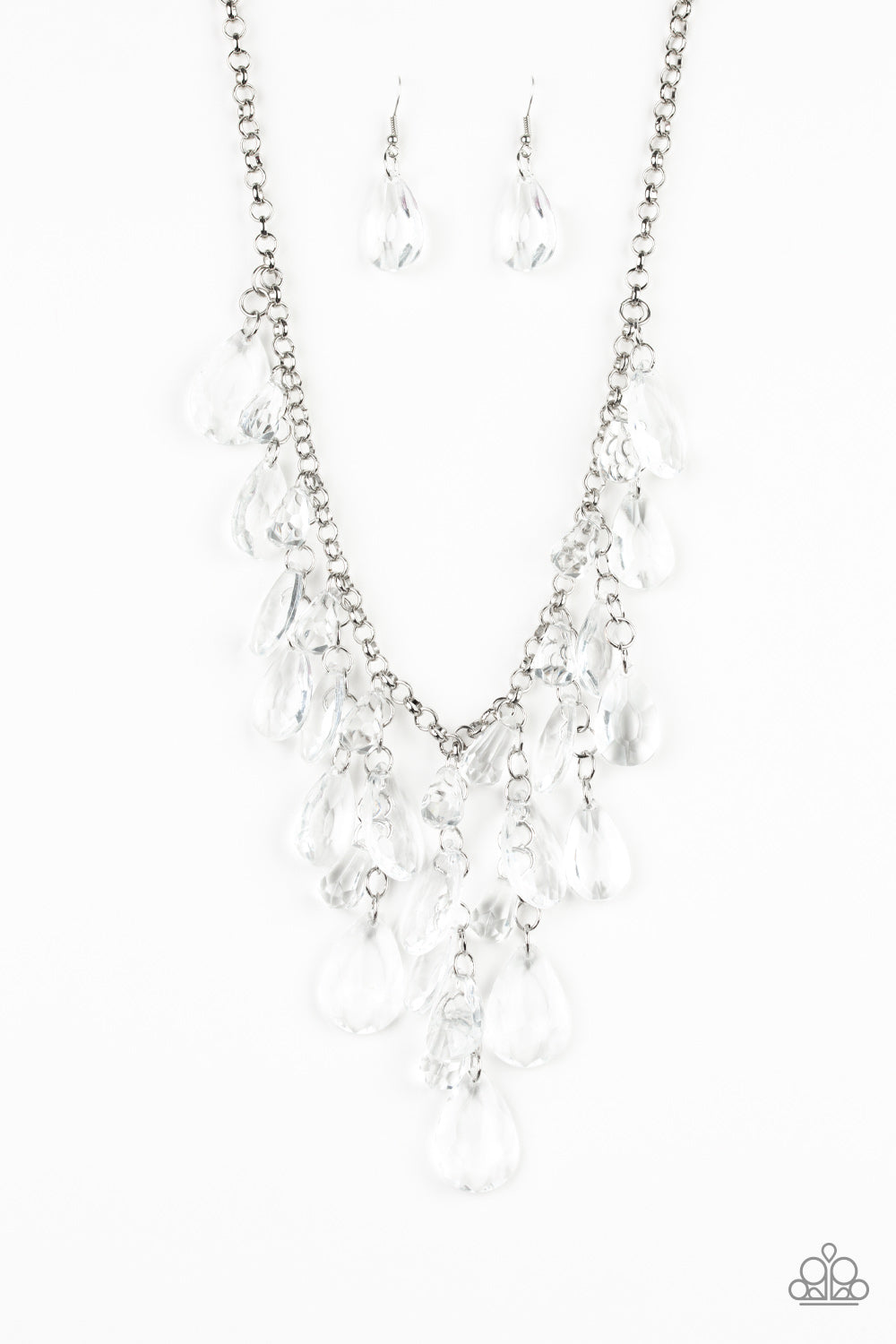 Paparazzi Accessories-Irresistible Iridescence White Necklace Set