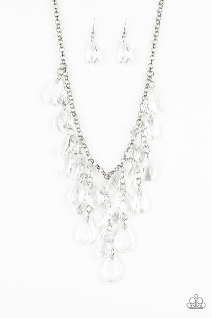 Paparazzi Accessories-Irresistible Iridescence White Necklace Set