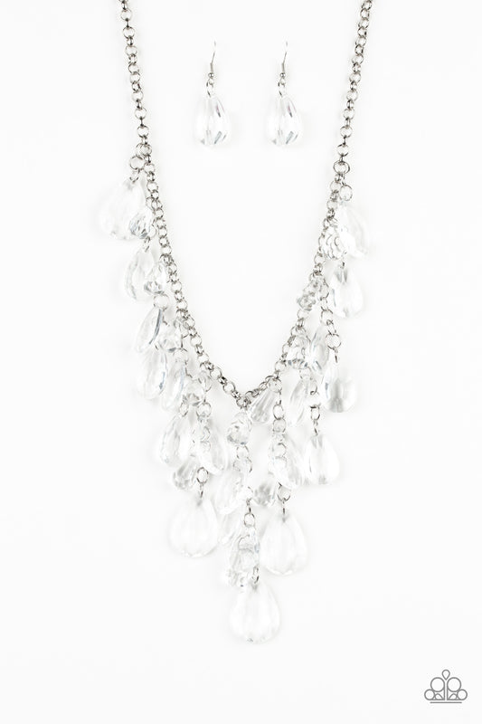 Paparazzi Accessories-Irresistible Iridescence White Necklace Set