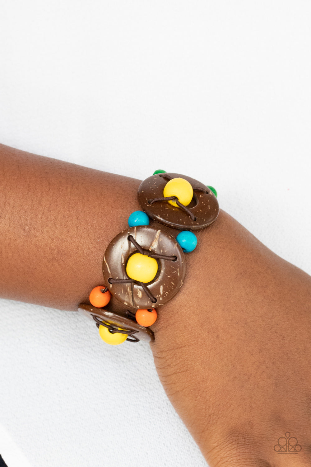 Paparazzi Accessories-Island Adventure Multi Brown Wooden Bracelet