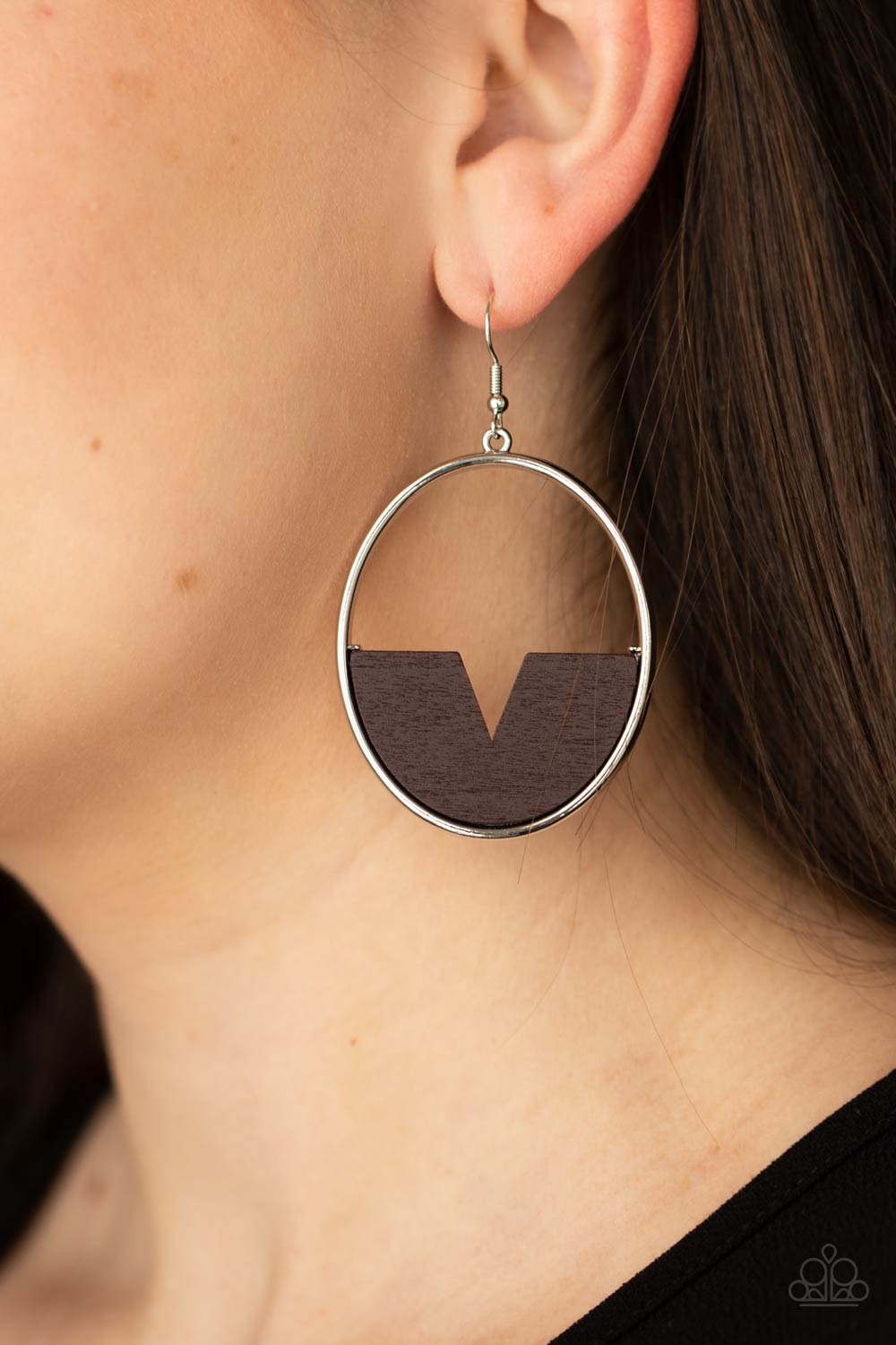 Paparazzi Accessories-Island Breeze Brown Wooden Earrings