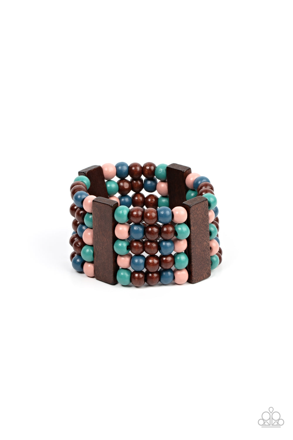 Paparazzi Accessories-Island Soul Multi Color Wooden Bead Bracelet