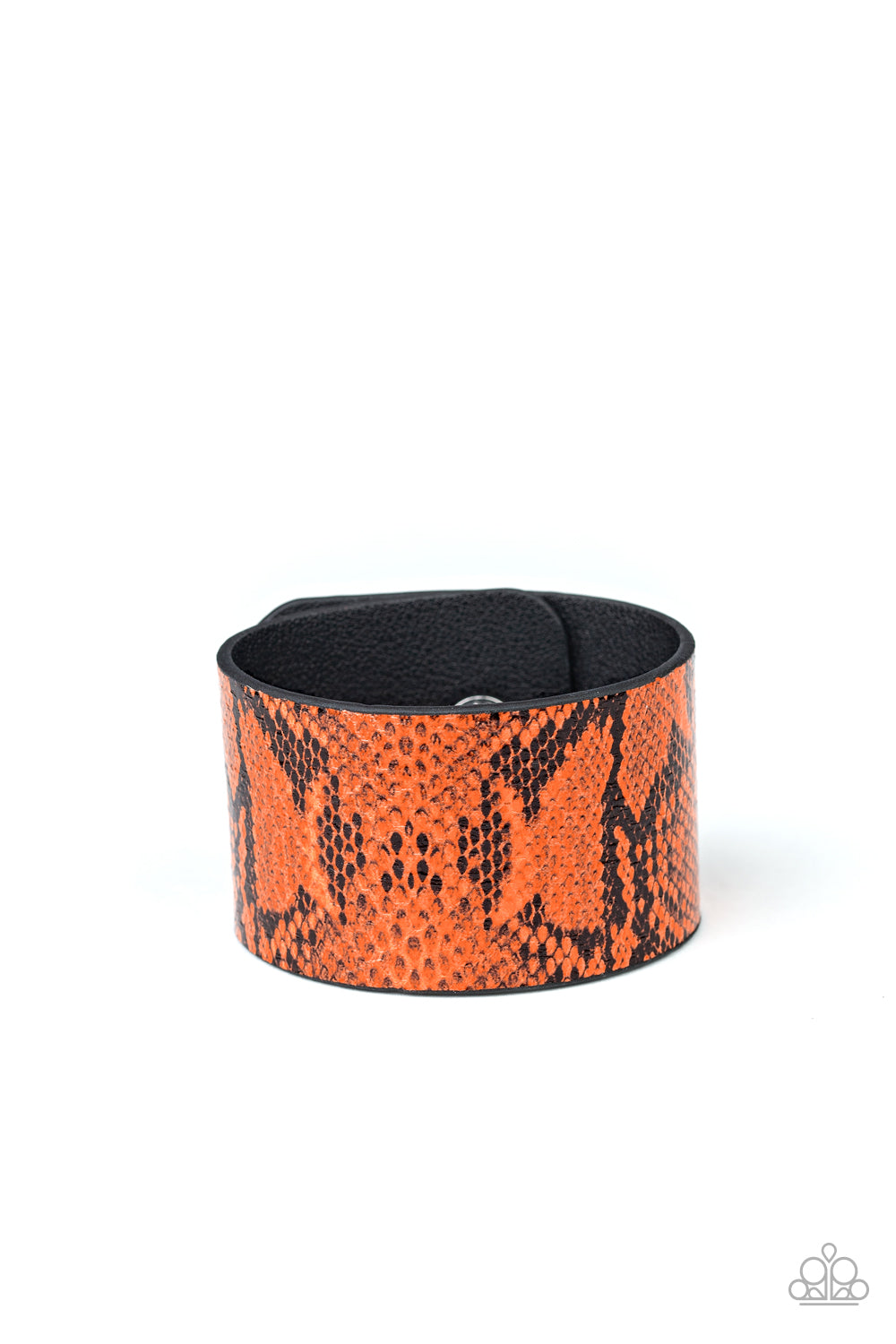 Paparazzi Accessories-It's A Jungle Out There Orange Print Wrap Bracelet