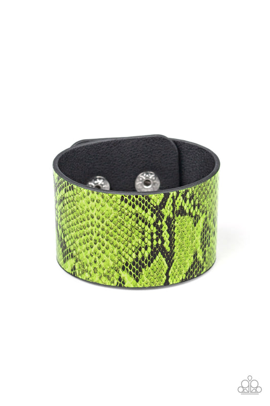 Paparazzi Accessories-It's A Jungle Out There Green Wrap Bracelet