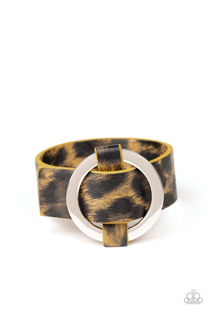 Paparazzi Accessories-Jungle Cat Couture Yellow Bracelet