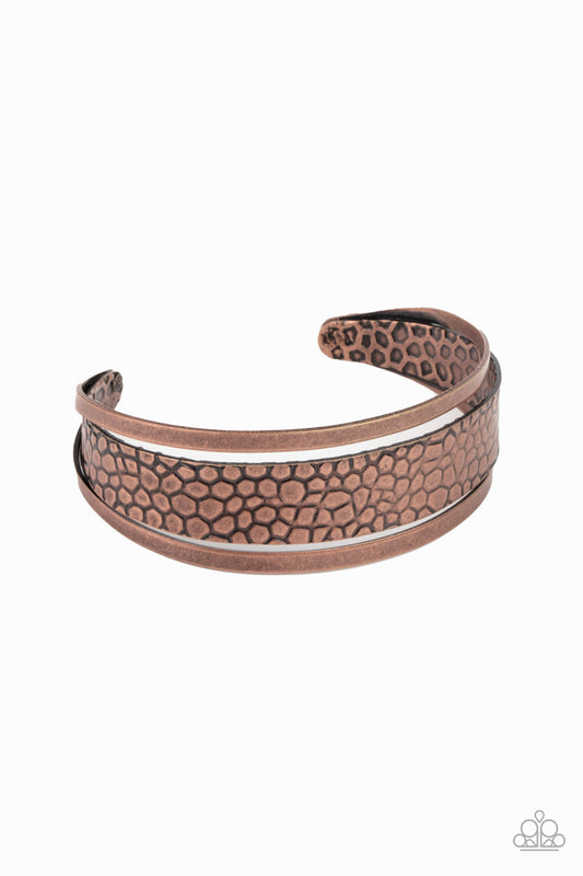 Paparazzi Accessories-Jungle Jingle Copper Cuff Bracelet