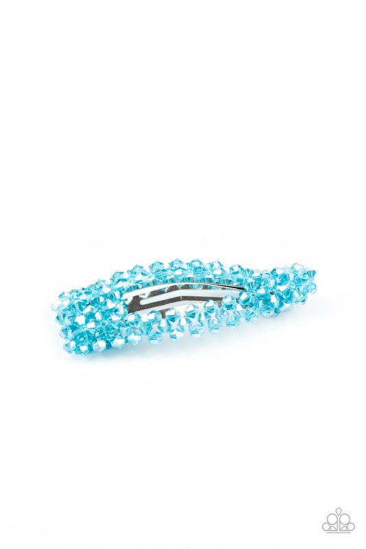 Paparazzi Accessories-Just Follow The Glitter Blue Hair Clip