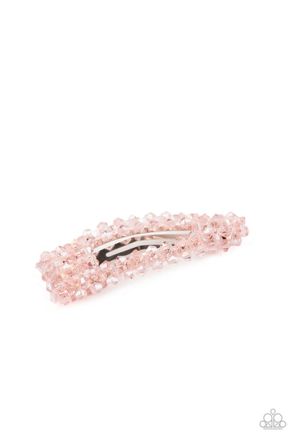 Paparazzi Accessories-Just Follow The Glitter Pink Hair Clip