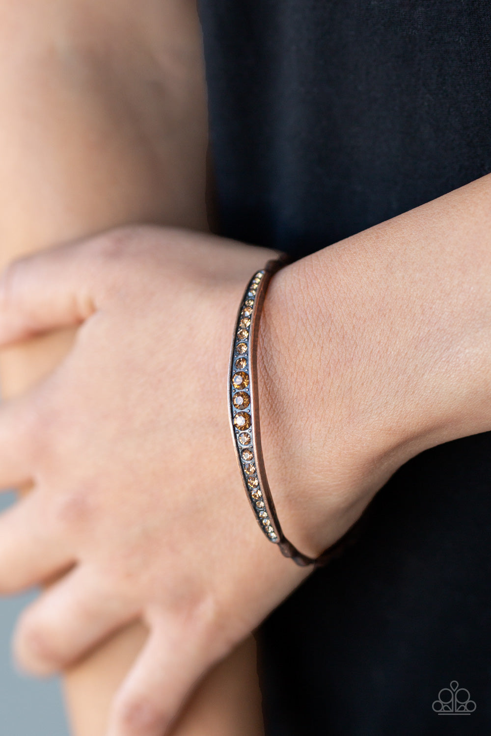 Paparazzi Accessories-Just SPARKLE And Wave Copper Topaz Bracelet