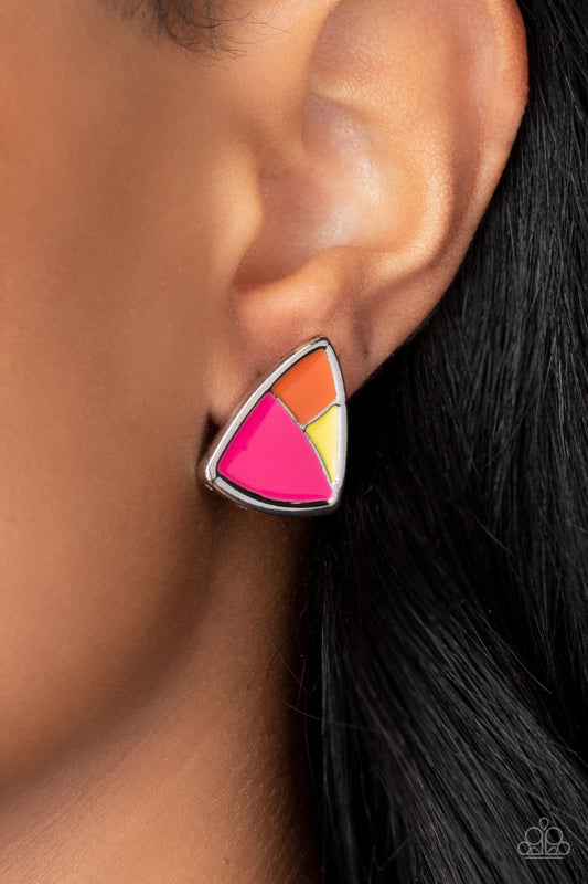 Paparazzi Accessories-Kaleidoscopic Collision Multi Asymmetric Earrings