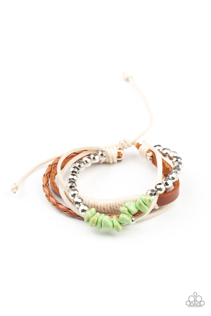 Paparazzi Accessories-Keep At ROAM Temperature Green Pebble Bracelet