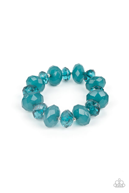 Paparazzi Accessories-Keep GLOWING Forward Blue Crystal Bead Bracelet