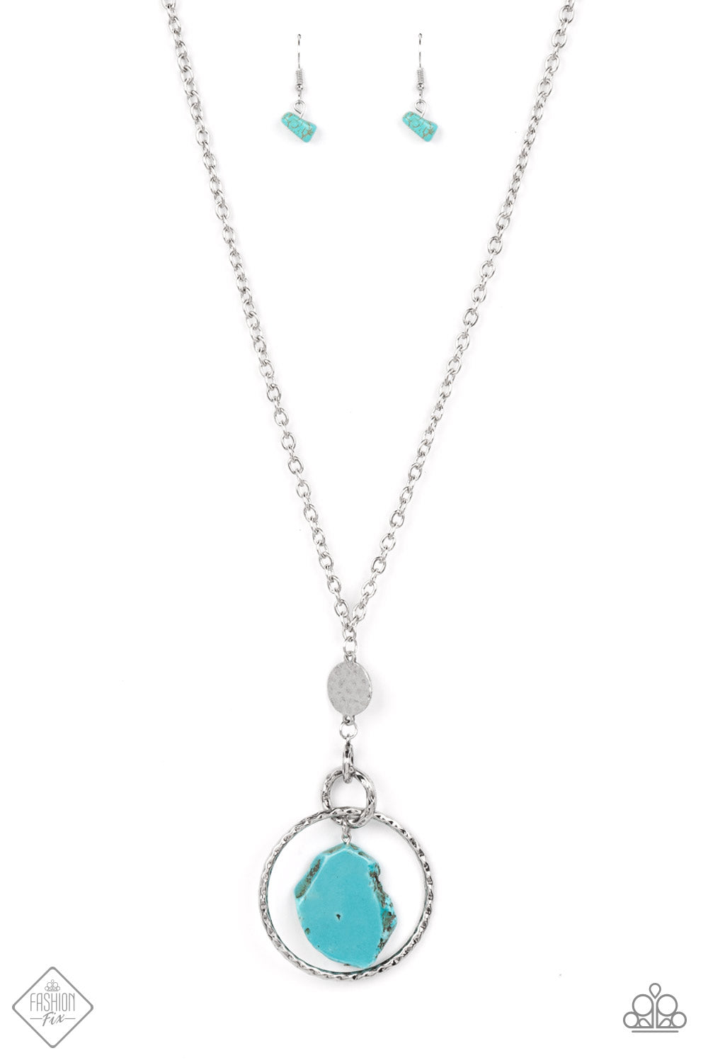 Paparazzi Accessories-Keep The PIECE Blue FF Turquoise Necklace Set