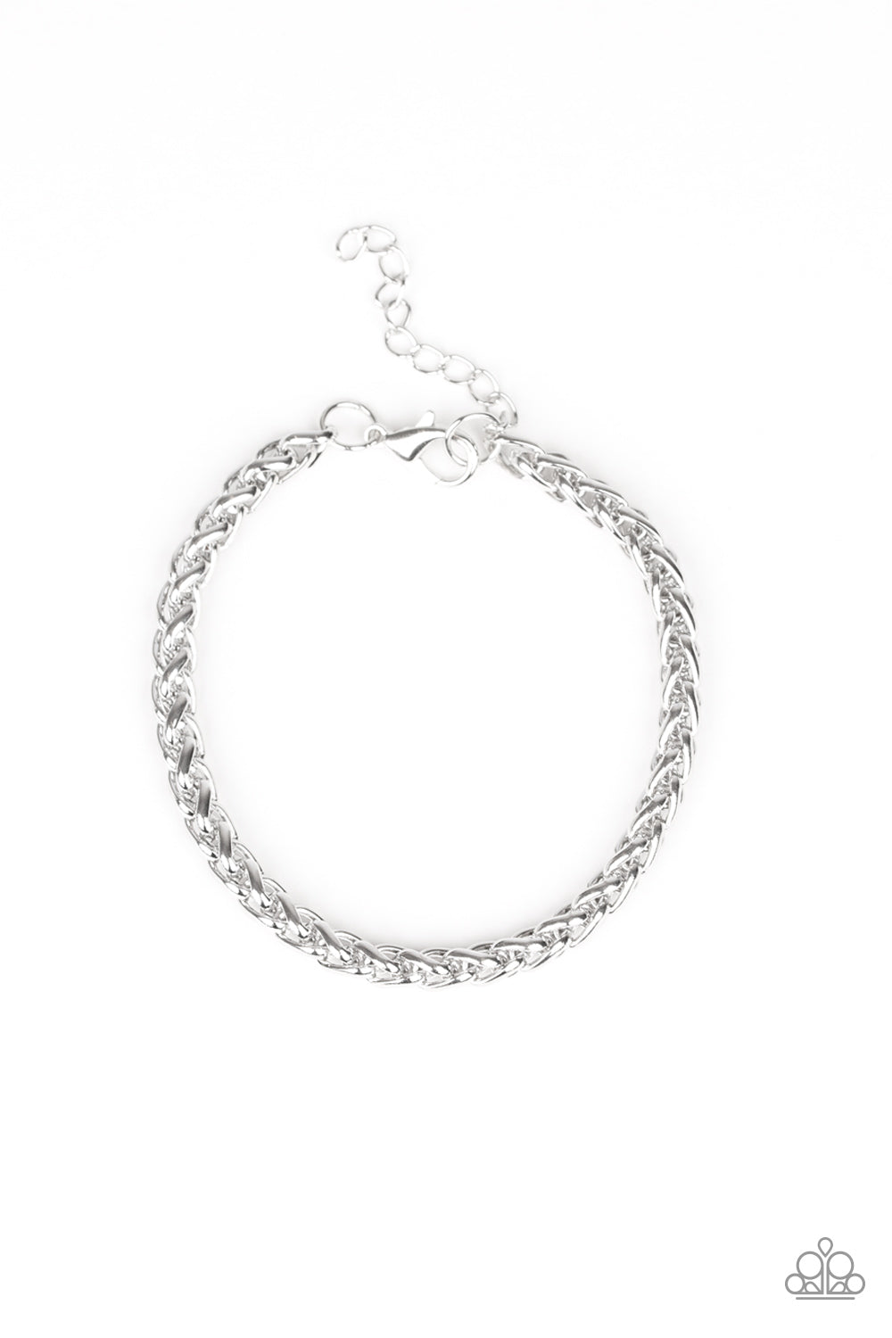 Paparazzi Accessories-Knocked It Out Of The Park Silver Men's Bracelet