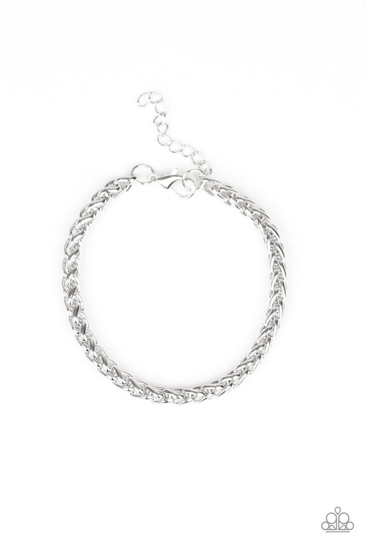 Paparazzi Accessories-Knocked It Out Of The Park Silver Men's Bracelet