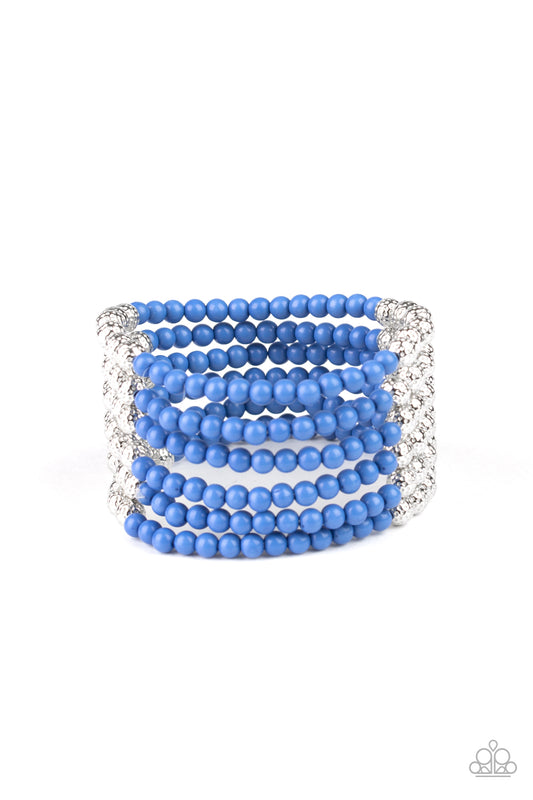 Paparazzi Accessories-LAYER It On Thick Blue Bracelet