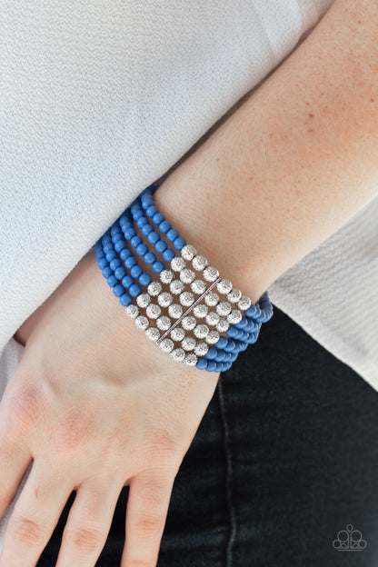Paparazzi Accessories-LAYER It On Thick Blue Bracelet