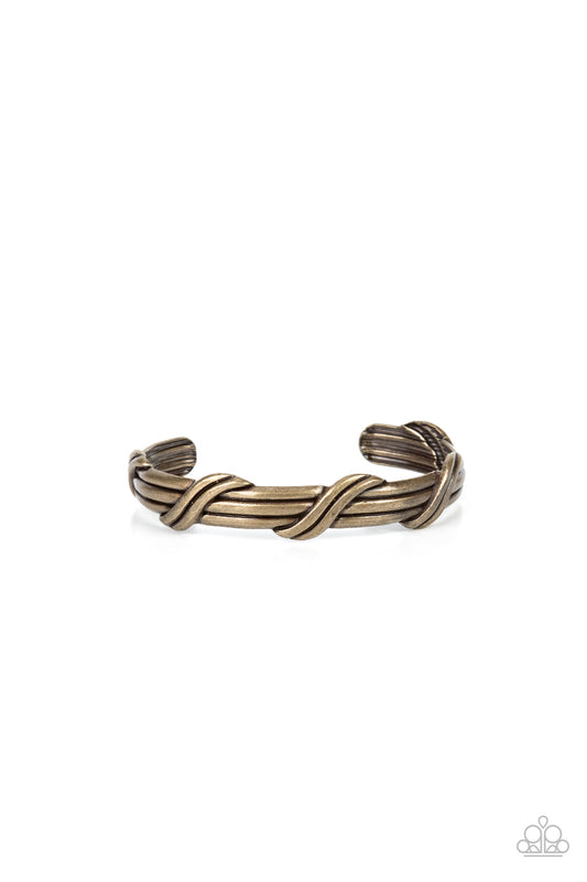 Paparazzi Accessories-Last Man Standing Brass Men's Urban Bracelet