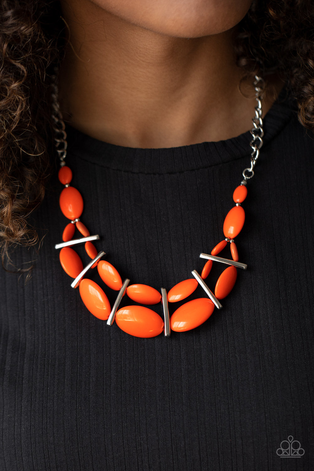 Paparazzi Accessories-Law of the Jungle Orange Necklace Set