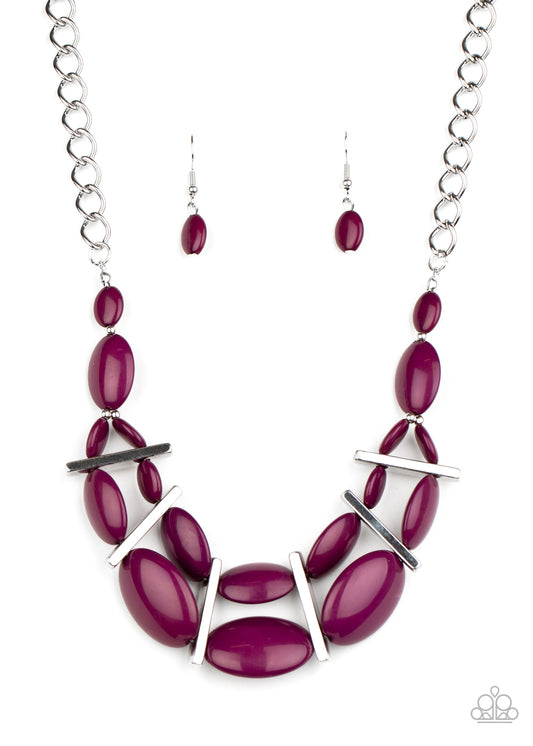 Paparazzi Accessories-Law of the Jungle Purple Necklace Set