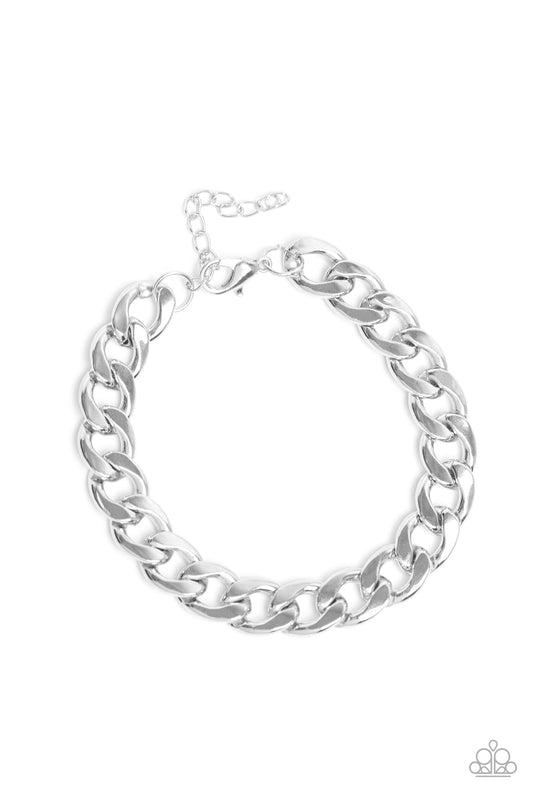 Paparazzi Accessories-Leader Board Silver Men's Link Chain Bracelet